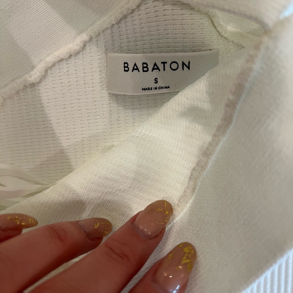 Babaton White Ribbed Cross-Back Top - Picture 3 of 7